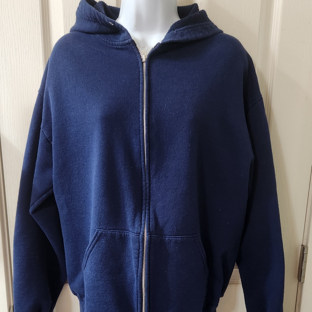Navy Blue Zip-Up Hoodie